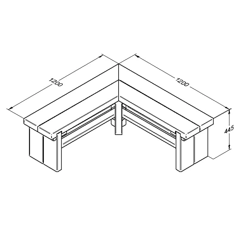 Forest Garden Double Corner Sleeper Bench 1.2m - Image 5