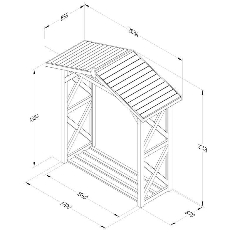Forest Garden Large Wall Apex Log Store - Image 6