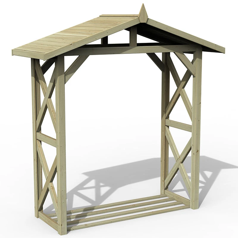 Forest Garden Large Wall Apex Log Store - Image 2