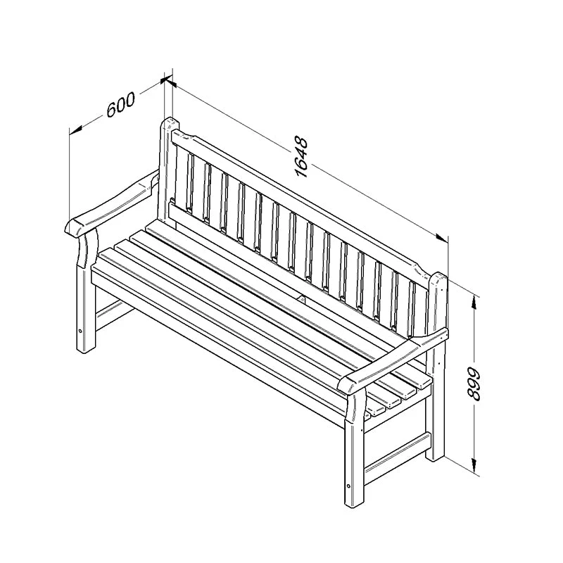 Forest Garden Rosedene Bench - Image 6