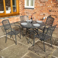 Rowlinson Vienna Aluminium Four Seating Dining Set