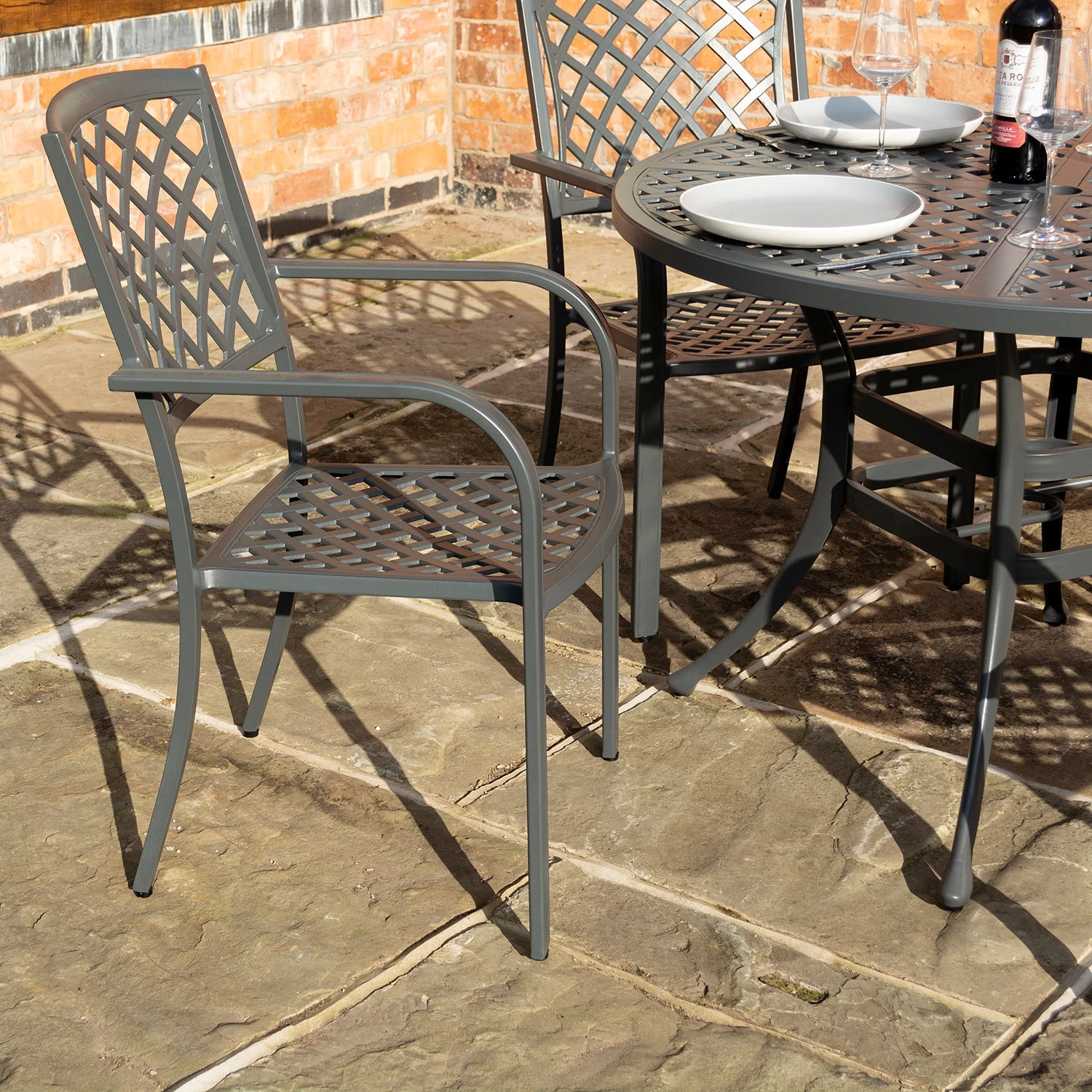 Rowlinson Vienna Aluminium Four Seating Dining Set - Image 2