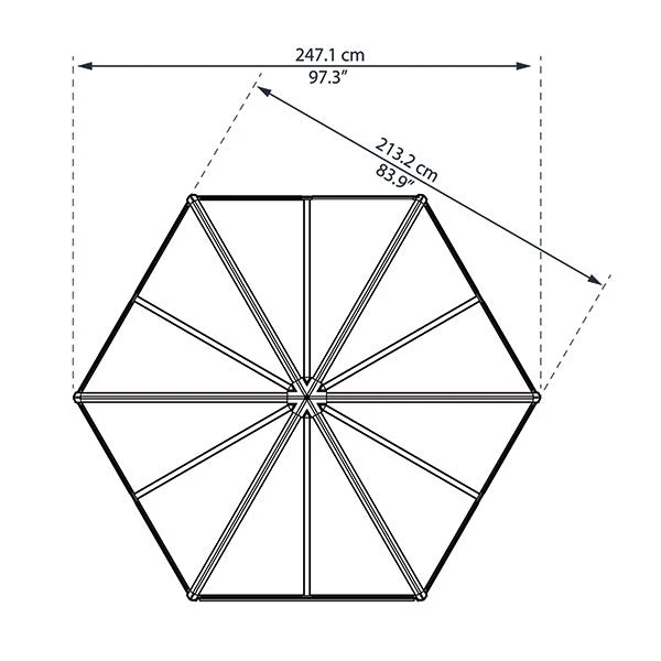 Palram Canopia Oasis Hexagonal 8ft Greenhouse - Image 2